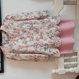 Classics Apparel Vintage 2 piece pink floral set vintage size 10